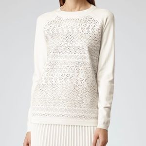 Reiss Islo Laser-cut Crewneck Sweater